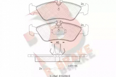 R BRAKE rb1103 -  Комплект тормозных колодок, дисковый тормоз